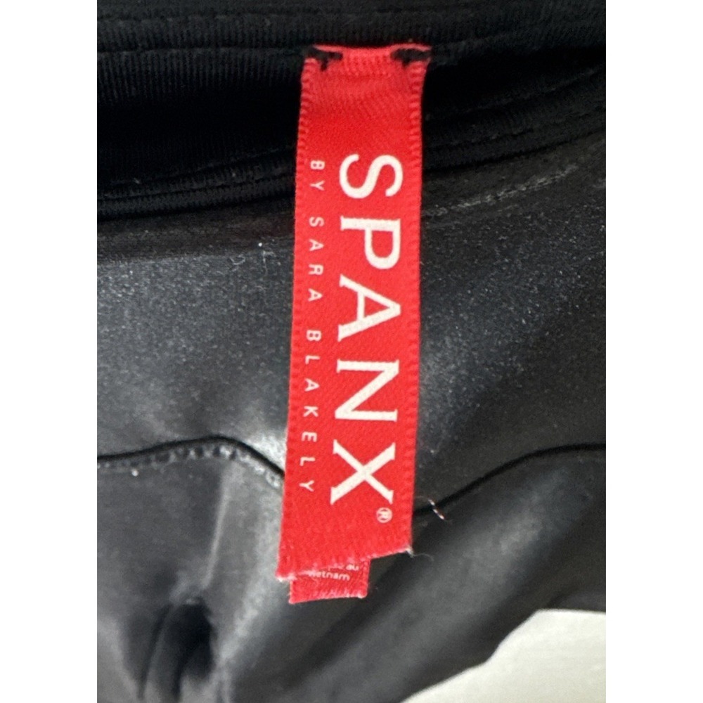 Spanx Leggings Women's Small/Petite (24x25.5) Faux Leather Shiny Black High Rise - Picture 3 of 9